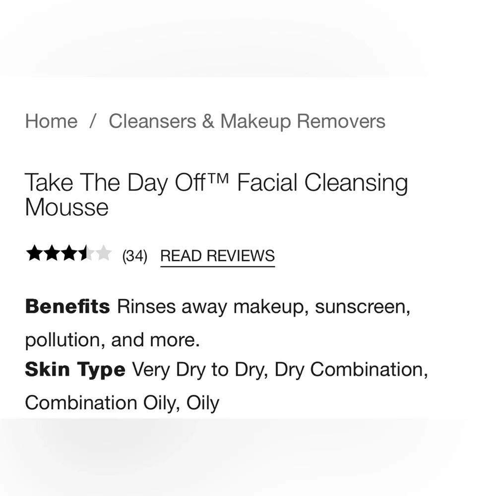 Clinique Take the Day Off Facial Cleansing Mousse| 4.2 oz
